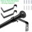 HARRMS 16 mm Extendable Curtain Pole, Matte Black, 76-116 cm, Curtain Rod Panel Curtain Pole, 1 Rail, Wall Mounted with Brackets and Finials for Blackout Curtains, Outdoor Curtains