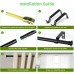 HARRMS 16 mm Extendable Curtain Pole, Matte Black, 76-116 cm, Curtain Rod Panel Curtain Pole, 1 Rail, Wall Mounted with Brackets and Finials for Blackout Curtains, Outdoor Curtains