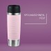 Emsa N20227 Travel Mug Wave Insulated Mug 0.5 Litres, Comfort Screw Cap, Stainless Steel, 6 Hours Hot and 12 Hours Cool, 100% Leak-Proof, Dishwasher Safe, 360° Drinking Opening, Pastel Pink