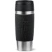 Emsa N20202 Travel Mug Classic Insulated Mug 0.36 Litres Comfort Screw Cap Stainless Steel 4 Hours Hot and 8 Hours Cold 100% Leak-Proof Dishwasher Safe 360° Drinking Opening Black