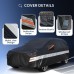 Holthly 10 Layers Car Cover 100% Waterproof Car Cover for Full Garage Rain Sun Dust UV Protection Car Cover Suitable for VW Golf Opel Astra Audi A3 Car Garage Black C3