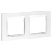 SIMON - 2 Panel Wall Switch Frame Compatible with Simon 10 Mechanisms, Suitable for Indoor Use, Easy Assembly, Push Button, Switch and Schuko Socket, White