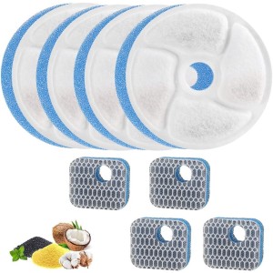 DAGORD Pack of 4 Cat Water Fountain Filter Activated Carbon Filter Replacement Filter Cat Fountain Layers Drinking Fountain Filter Replacement Filter for Replacement Filter of Cat Fountain Model WF160
