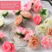 GEFIRE Pack of 80 Artificial Flower Heads, Artificial Flowers, Rose Heads, Artificial Flowers, Fake Rose Heads, Artificial Roses Decoration for Wedding, DIY Party Decoration (4 Colours)
