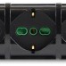 FANTON 481234-B Multiple Socket 3 Double Sockets Power Strip for Large and German Italian Plugs 6 Side Dual Valued Sockets for Small / Large Plugs