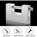 WAIZHIUA Weatherproof Padlock with 4 Keys, 93 x 70 x 26 mm, Rectangular Outdoor Padlock Made of Hardened Stainless Steel for Containers, Garage, Warehouse, Shed, 1 kg, Security Level 5