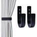 OCIOLI Pack of 2 Curtain Tiebacks Wooden Curtain Tiebacks U-Shaped Curtain Hooks Curtain Tieback Wall Mount Curtain Holder Curtain Tieback for Curtains (Black, 2)