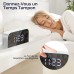 Vinabo Digital Mirror Alarm Clock, LED Mirror Digital Clock, Night Alarm Clock, Morning Alarm Clock, 2 Brightness Levels, 12/24H, with 2 USB Charging Ports, Modern Decoration for Home or Bedroom