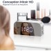 Vinabo Digital Mirror Alarm Clock, LED Mirror Digital Clock, Night Alarm Clock, Morning Alarm Clock, 2 Brightness Levels, 12/24H, with 2 USB Charging Ports, Modern Decoration for Home or Bedroom