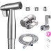 Bidet Stainless Steel Hand Held Bidet Muslim Stainless Steel Shower and Baby Cloth Nappy Spray Kit - with Tap Dispenser, Hose and Hook Toilet or Wall Mount