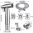 Bidet Stainless Steel Hand Held Bidet Muslim Stainless Steel Shower and Baby Cloth Nappy Spray Kit - with Tap Dispenser, Hose and Hook Toilet or Wall Mount