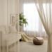 MIULEE Sheer Voile Curtain with Eyelets, Transparent Eyelet Curtain, Sheer, See-Through, Airy Decorative Curtain for Bedroom, Living Room, 140 x 235 cm (W x H), Set of 2, Khaki