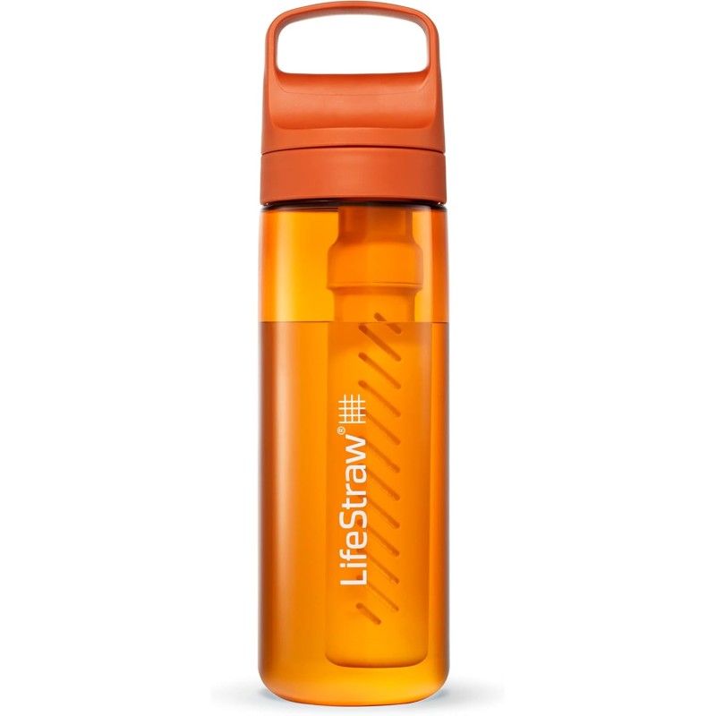 LifeStraw Go Series - BPA Free Water Bottle with Water Filter for Travel and Daily Use - Removes Bacteria, Parasites, Microplastics and Improves Taste