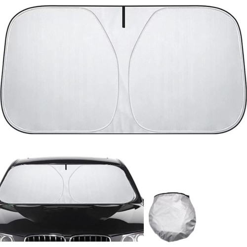 Sun Protection Car Windscreen 140 x 70 cm Car Windscreen Sun Visor, Car Sun Protection Front Windscreen Inside, Sun Visor Front Foldable Blocks UV Rays Sun Visor Protection