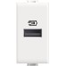 Bticino 1 Seater USB Charger with One Input Type A to Install in Matix Plate for Charging an Electronic Device up to 15W - White