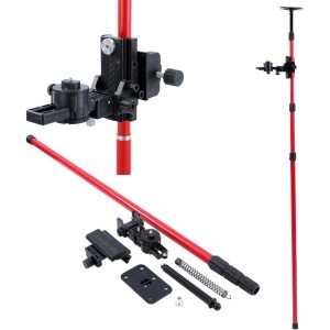 TOPWAY Laser Level Telescopic Pole 115-350 cm Adjustable Height Telescopic Levelling Bar Extendable from Floor to Ceiling with Bracket and Nylon Bag