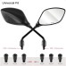 Evermotor Universal Motorcycle Rear View Mirror E-Approved 2x M10 Right Thread, 2x M8 Right Thread + 1x M10 Left Thread, 1x M8 Left Thread Mirror for Quad Scooter Moped ATV