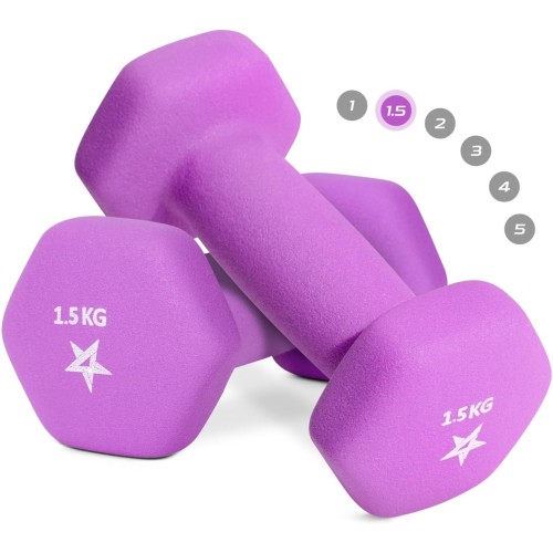 Yes4All Hex Neoprene Dumbbells Set Weights for Strength Training Yoga Pilates - Dumbbells Set of 2 Dumbbells Set for Women Men