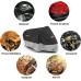 Favoto Motorcycle Tarpaulin Outdoor Motorcycle Cover Waterproof Dustproof UV Protection with Lock Hole Windproof Buckle Oxford Fabric XXL Black Silver 245 cm x 105 cm x 125 cm