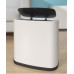 CMLLING 12 Litre Black Plastic Rectangular Waste Bin (White)