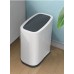 CMLLING 12 Litre Black Plastic Rectangular Waste Bin (White)