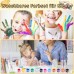 JEFFOUOO Pack of 6 Mini Acrylic Paints, Washable Acrylic Paint Set, 3 ml Each with 12 Colours, 12 Brushes and 6 Palettes, Refillable Acrylic Paint Set for Children, Adults, Home, Birthday, Classroom