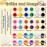 JEFFOUOO Pack of 6 Mini Acrylic Paints, Washable Acrylic Paint Set, 3 ml Each with 12 Colours, 12 Brushes and 6 Palettes, Refillable Acrylic Paint Set for Children, Adults, Home, Birthday, Classroom