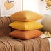 EMEMA Decorative Sofa Corduroy Cushion Cover, Autumn Granules, Soft Couch Cushion Cover, for Living Room, Set of 2, Turmeric, 40 x 40 cm