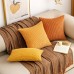 EMEMA Decorative Sofa Corduroy Cushion Cover, Autumn Granules, Soft Couch Cushion Cover, for Living Room, Set of 2, Turmeric, 40 x 40 cm