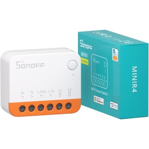 SONOFF MINIR4 WiFi Smart Switch 2 Way - WiFi Light Switch with Timing Function, Relay Split Mode, 2.4G WiFi, Works with Alexa, Google Home Assistant, Remote Control via eWeLink App