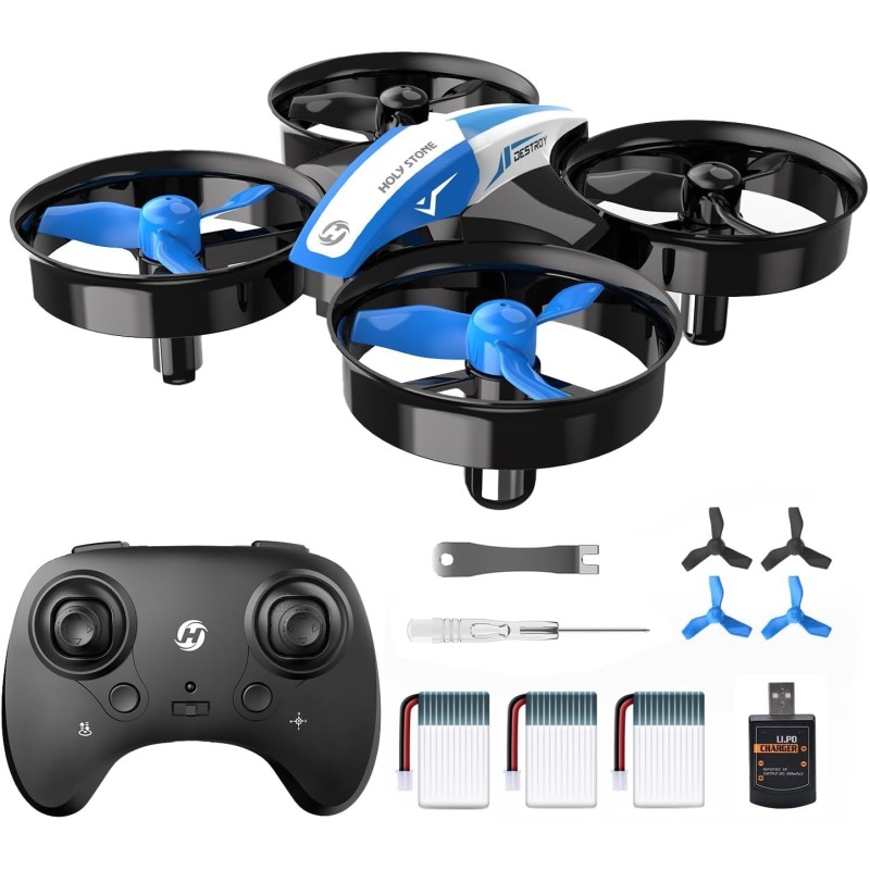 Holy Stone HS210 Mini Drone for Kids and Beginners, RC Nano Quadcopter Indoor Small Helicopter Plane with Car Hovering, 3D Flip and 3 Batteries, Great Toy for Boys and Kids