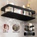 Xering Shower Shelf, No Drilling, Pack of 2 Shower Shelves, Stainless Steel, Black Shower Shelf for Bathroom, Living Room, Kitchen with 4 Hooks (Black)
