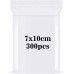 Ziplock Bags, Zip Bags Set of 300, 7 x 10 cm, Transparent Ziplock Bags, Small, Resealable Plastic Bags, Sealing Bags, Plastic Bags, Poly Bags