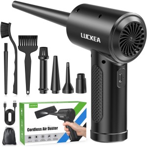 Електрически прахосмукач с налягане на въздуха за почистване на компютър - 3-степенен спрей с налягане на въздуха с LED светлина, спрей с налягане на въздуха за почистване на клавиатура за лаптоп, диван, кола, офис оборудване,