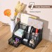 MumdoYAL Desk Organiser, Mesh Metal Office Organiser with Drawer and Pen Holder for Pens, Sticky Notes, Stapler, Folder Clips, Black