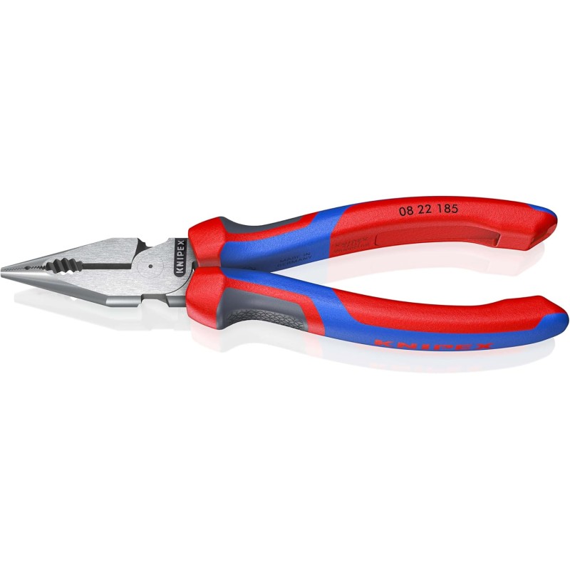 KNIPEX 08 22 185 Комбинирани клещи с остри върхове и удобни дръжки, черни, атраментизирани, 185 mm