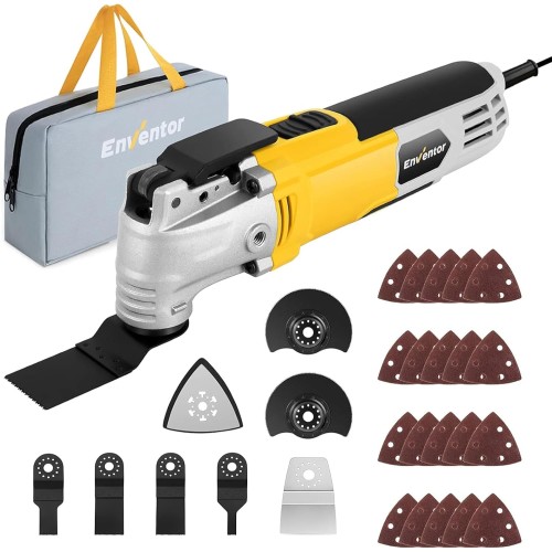 Enventor 300W Oscillating Multitool, Oscillating Tools with 6 Speeds, 15000-22000RPM, 28 Accessories, Multifunction Tool for Cutting, Sanding, Scraping, Sawing and Cutting