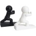 Omoojee Cute Door Stop, 2 Pack Buddy Door Stop, Flexible and Effective to Keep Your Door Open (White and Black)