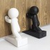 Omoojee Cute Door Stop, 2 Pack Buddy Door Stop, Flexible and Effective to Keep Your Door Open (White and Black)