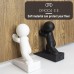 Omoojee Cute Door Stop, 2 Pack Buddy Door Stop, Flexible and Effective to Keep Your Door Open (White and Black)