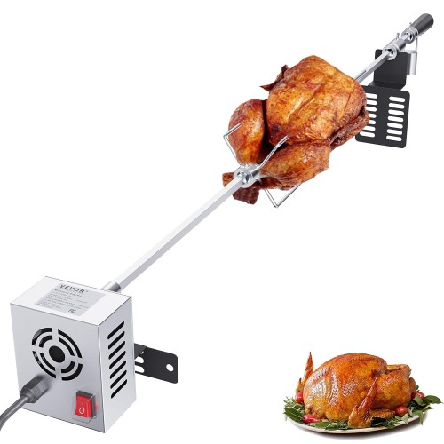 VEVOR Suckling Pig Grill Lamb Grill 100.6 cm, 12 kg Stainless Steel Rotisserie Skewer Grill 9 W, Lamb Grill BBQ Grill Trolley Barbecue, Large Skewer Grill Suitable for Turkey Meat, Ham, etc.