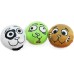 com-four® 3 x Dog Toy – Dog Ball for Fetch and Romping – Play Ball for the Dog Diameter 7.3 cm (Pack of 03 – Ball Face)