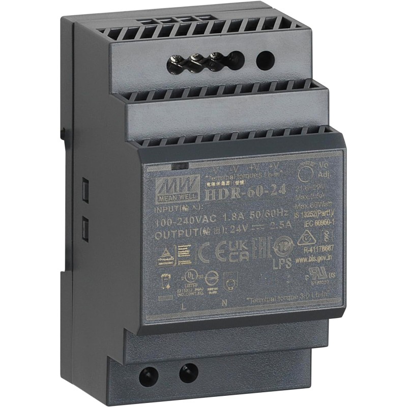 LEGRAND SP102 Row Mount Power Supply for EASYKIT Video Door Intercom Kit with 2-Wire Connector, Colour Monitor & Wide Angle Camera, 1/2 Family Home Set, Expandable