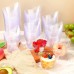 LATERN Pack of 50 Plastic Dessert Cups, 200 ml Curved Round Dessert Cups Transparent Parfait Appetizers Cups Reusable Serving Bowl for Pudding Mousse Party (11.4 x 6.3 cm)