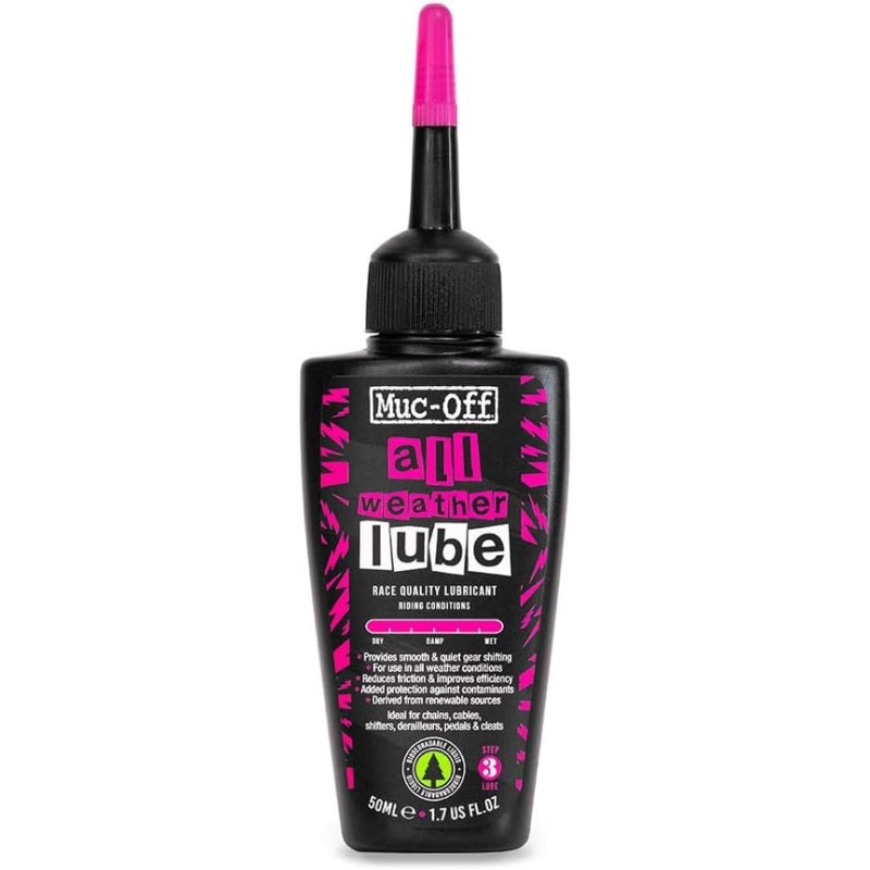 Muc-Off All-Weather Chain Lube All Weather Chain Oil, 50 ml - Biodegradable Grease Chain Grease, Chain Spray Bicycle, For All Types of Bikes - Formulated for All Weather Conditions