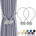 TopHomer Pack of 2 Magnetic Curtain Tiebacks, 10 Colours | For Living Room, Bedroom, Bathroom & Dining Room, Matches Curtains/Curtains/Shower Curtains (Silver)