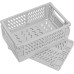 Frepea Pack of 2 Storage Baskets, Grey, Small Folding Boxes, Foldable Sturdy Storage Box, Plastic Folding Basket for Kitchen/Children's Room/Office (Grey)