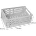 Frepea Pack of 2 Storage Baskets, Grey, Small Folding Boxes, Foldable Sturdy Storage Box, Plastic Folding Basket for Kitchen/Children's Room/Office (Grey)