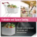 Sinand 30 L Shopping Basket, Shopping Bag with Handle, Robust, Well Made, Foldable, Felt Bag Storage for Outdoor Trips, Picnics, Shopping Outdoors (Dark Grey - Rose Red)