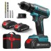 Cordless Screwdriver with 2 x 2000 mAh Batteries, 20 V Cordless Drill Set 42 Nm Max, 2-Speed Cordless Drill, Compatible with Makita Battery, 25 + 1 Torque Levels, 10 mm Drill Chuck, LED Light, for